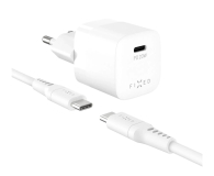 Ładowarka i akumulator FIXED Ładowarka sieciowa USB-C Travel Charger 20W Mini + USB-C - U FIXC20M2-CC-WH